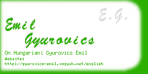 emil gyurovics business card